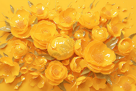 抽象黄色鲜花背景图片