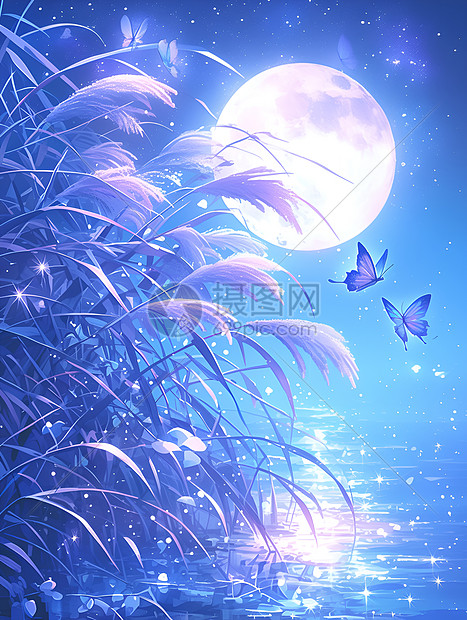 月光绽放的蝴蝶仙境图片