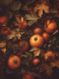 秋日红柿图片