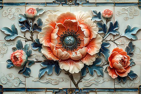 文化传统的花卉背景背景图片