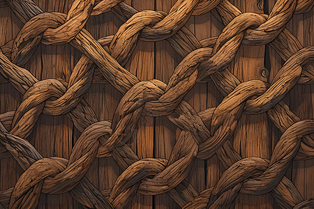 绳索木质船锚插画