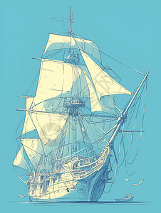 一艘木船图片
