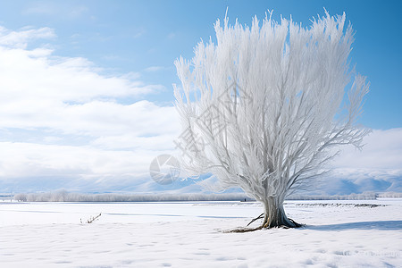 冰雪中的树图片