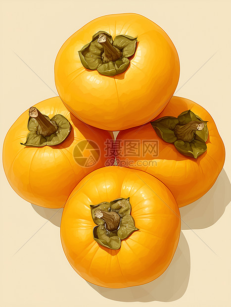 金黄的柿子图片
