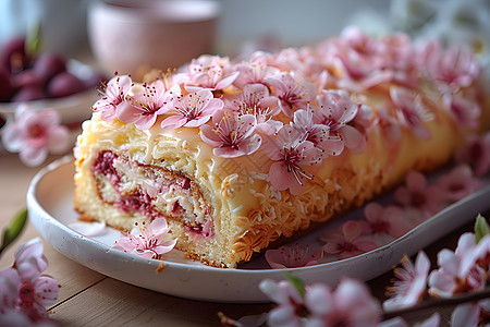 桃花蛋糕图片