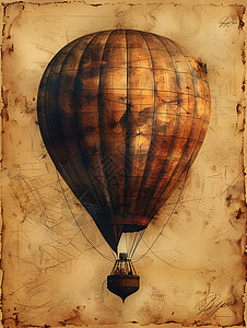 褐色热气球图片