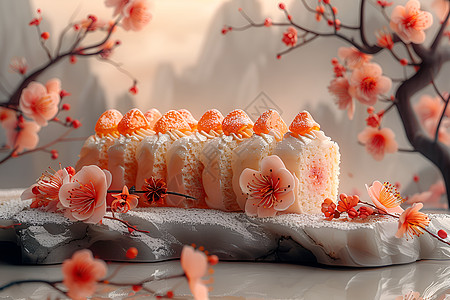 蛋糕卷鲜花蛋糕设计图片