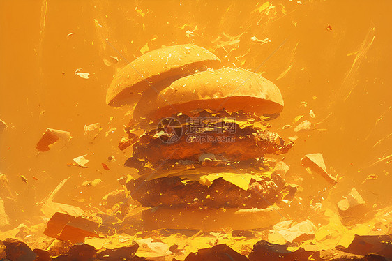阳光下的汉堡图片