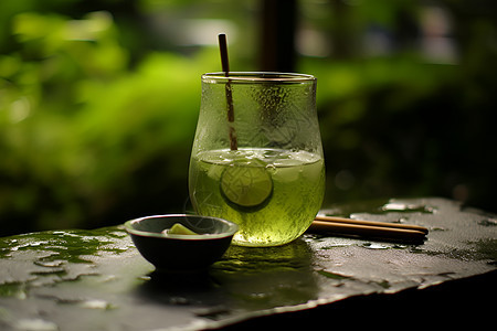 绿茶与柠檬图片