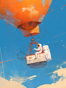 热气球上的宇航员图片