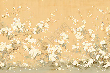 白色的花树图片