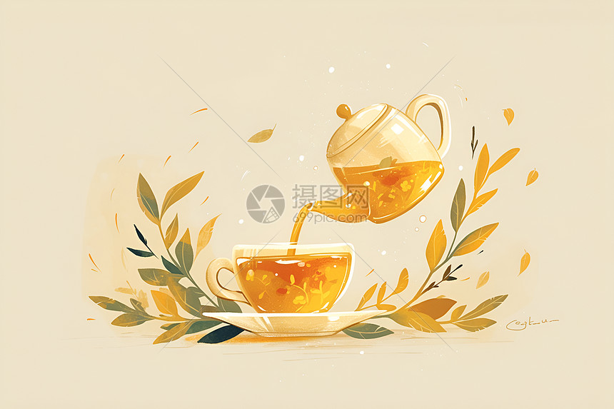 茶壶中的饮品图片