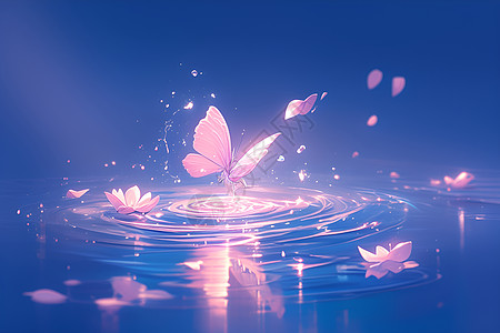 粉色蝴蝶起舞高清图片