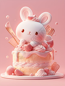 甜蜜可爱的粉色蛋糕图片