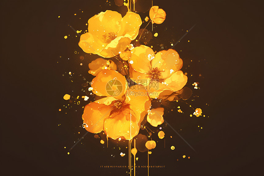 黄色的花卉背景图片