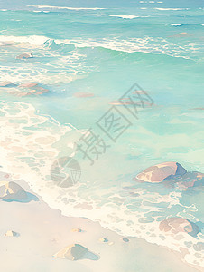 海水和沙滩背景图片