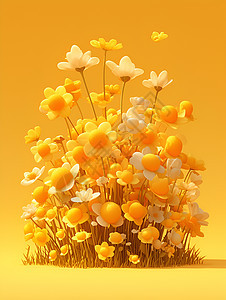 黄色的花丛图片