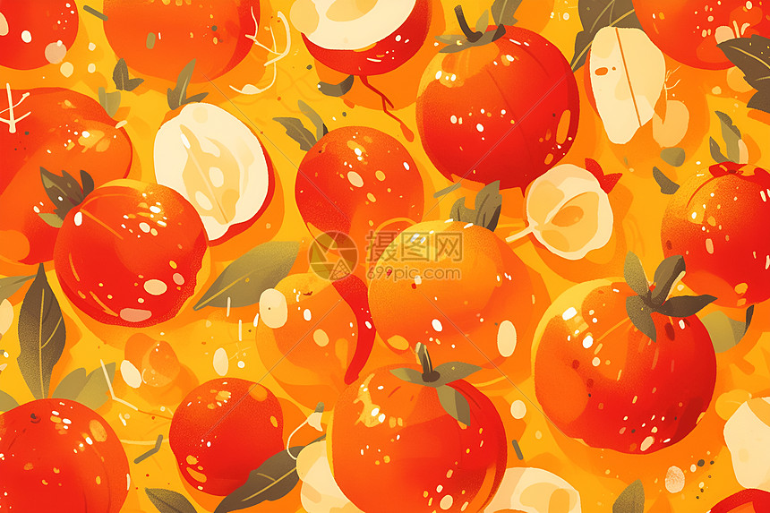 梦幻的柿子插图图片