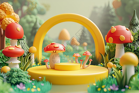 童趣蘑菇花园设计图片
