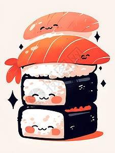 可爱寿司堆叠图片