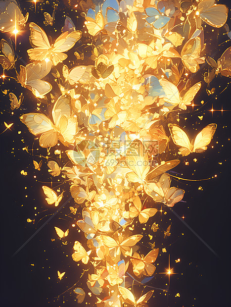 黄金蝴蝶闪烁之夜图片