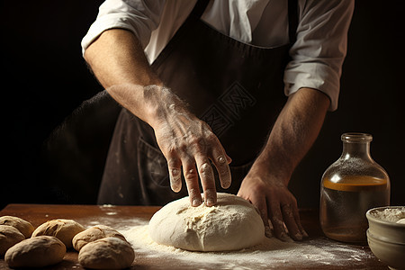 厨师制作面包图片