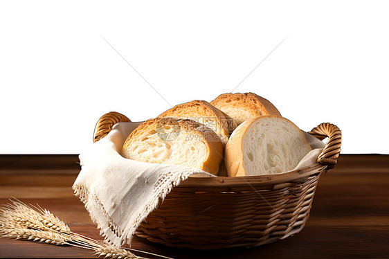 美味的面包篮子图片