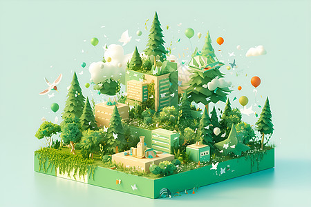绿色森林的模型图片