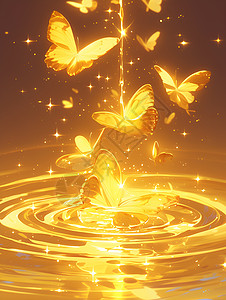 舞动的金色蝴蝶图片