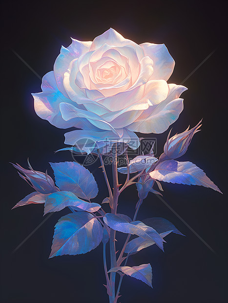 一朵白色玫瑰图片