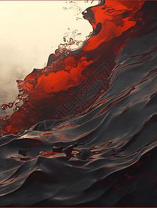 净化血液红黑混合的海浪插画