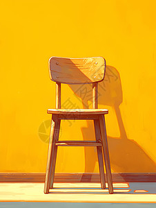 黄色木椅图片