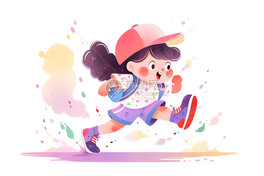 奔跑的小女孩图片
