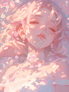 温柔的花瓣仙女背景图片