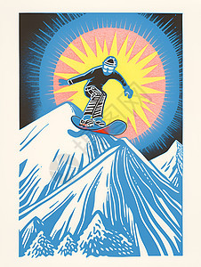 俯冲的滑雪者图片