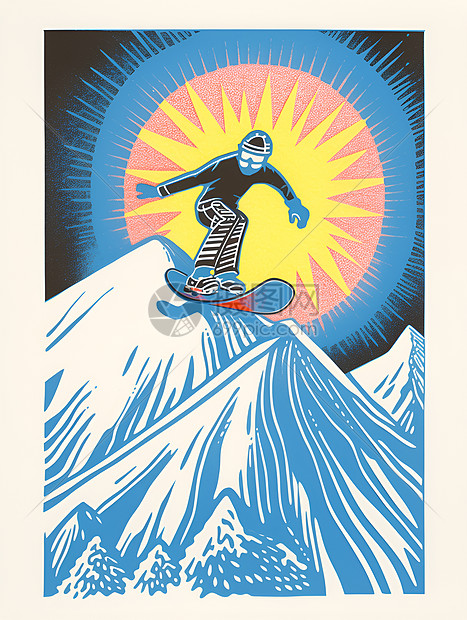 俯冲的滑雪者图片