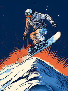 滑雪者在山坡上图片