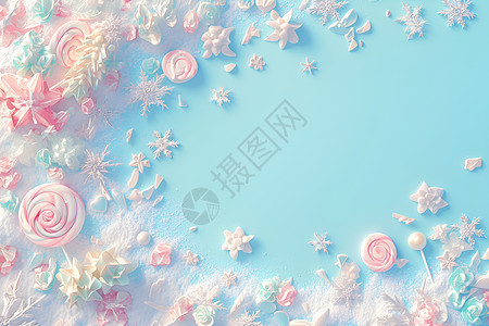 糖果和雪花图片