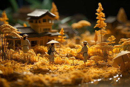金黄色的稻田图片