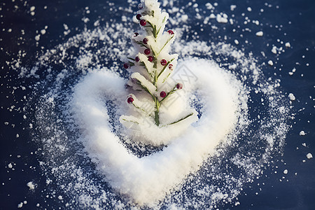 雪地中白色圣诞树图片