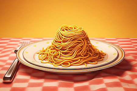 餐盘里的意大利面图片