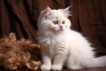 一只白色小猫图片