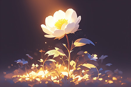 被阳光照耀的花朵图片