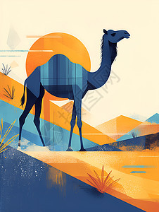 艺术沙漠里的骆驼图片