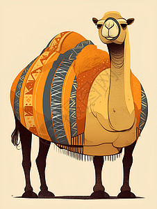 被毛毯包裹的骆驼图片