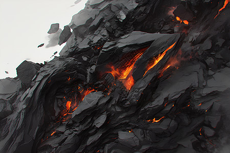 壮观黑岩中的岩浆图片