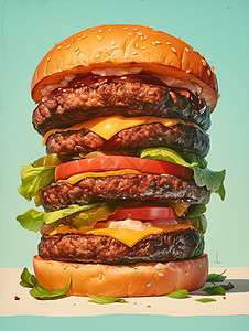 美味汉堡的诱人画面图片
