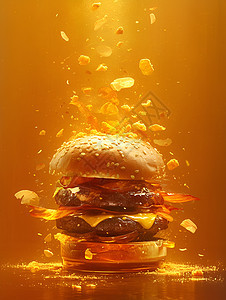 美味汉堡的味蕾狂欢图片