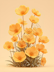 黄色立体花朵图片