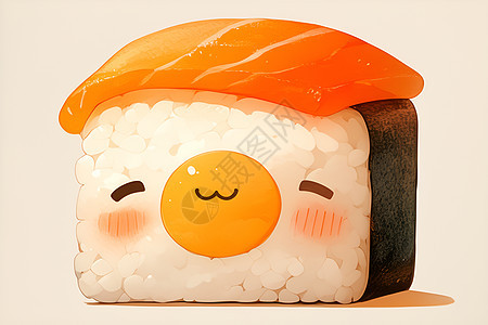 可爱的寿司小人背景图片